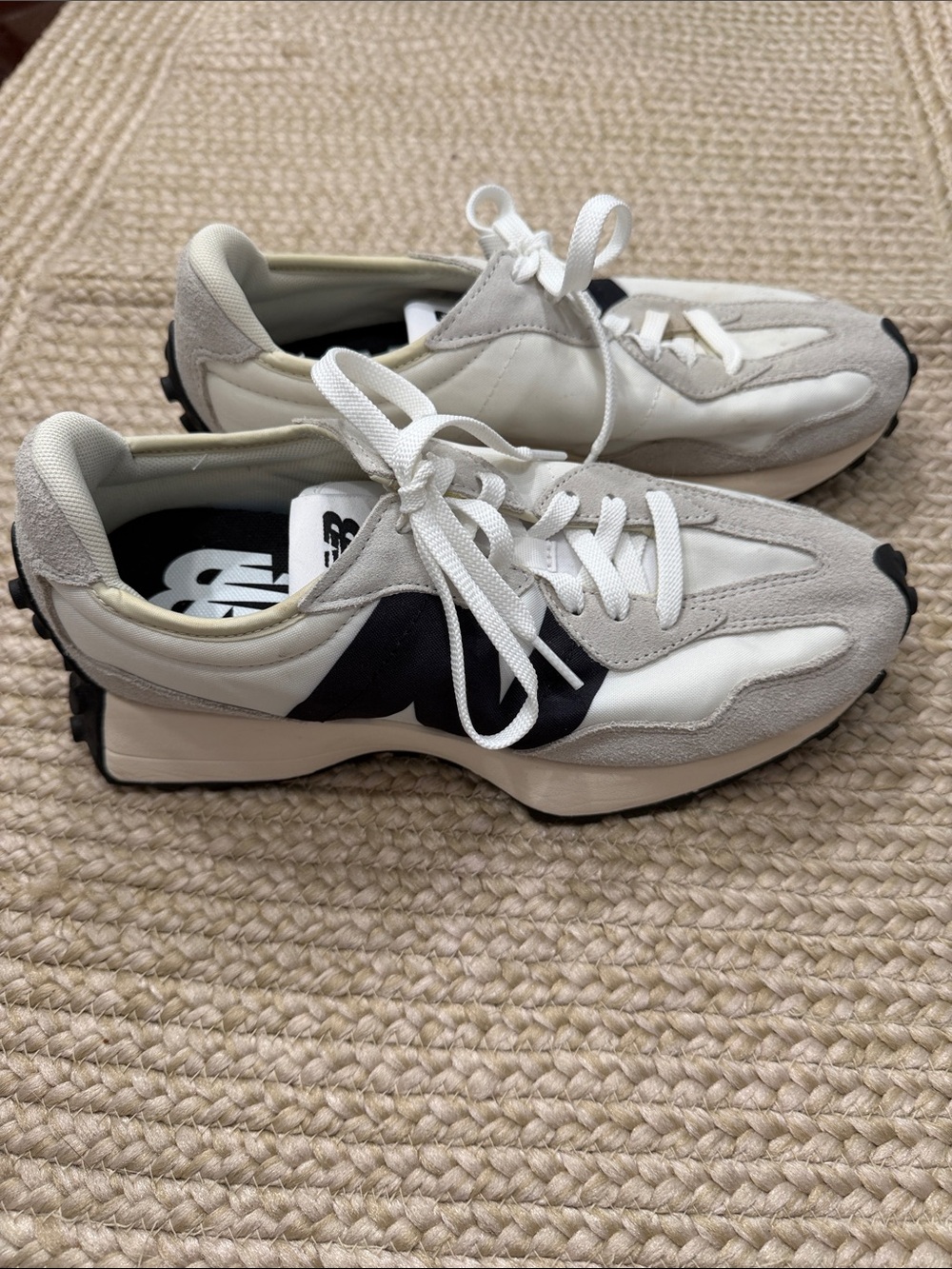 New Balance 327 Women's White, Cream, and Black Retro-Style Sneakers